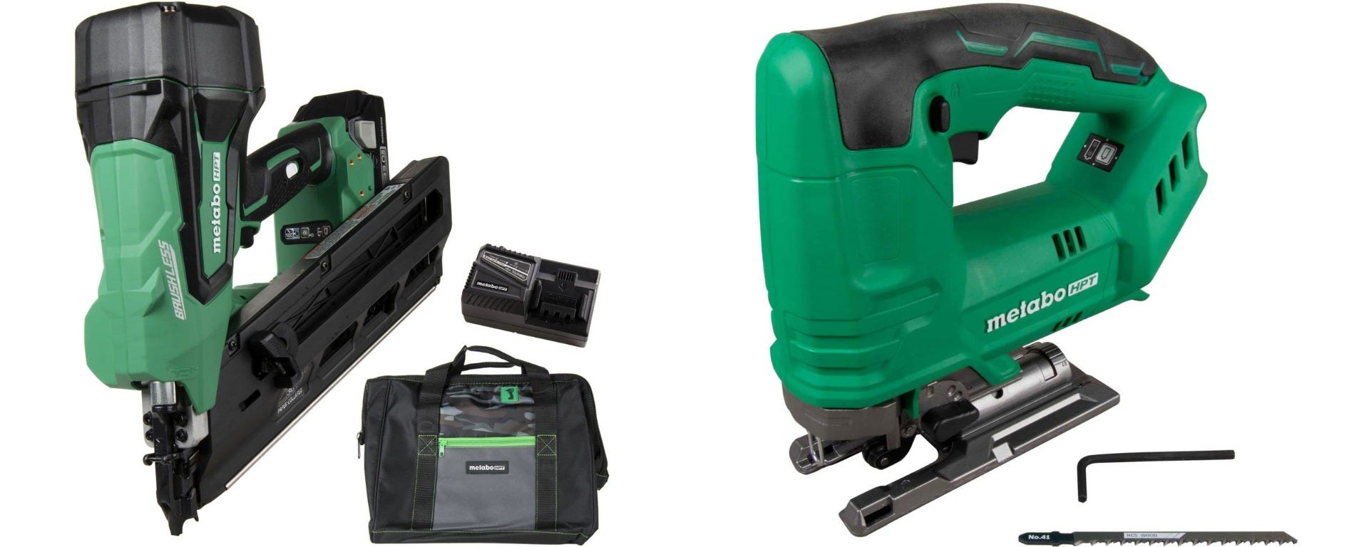Metabo HPT 18V Paper Collated Brushless Cordless Framing Nailer 3 Ah MultiVolt Kit plus 18V Cordless Jig Saw, Tool Only