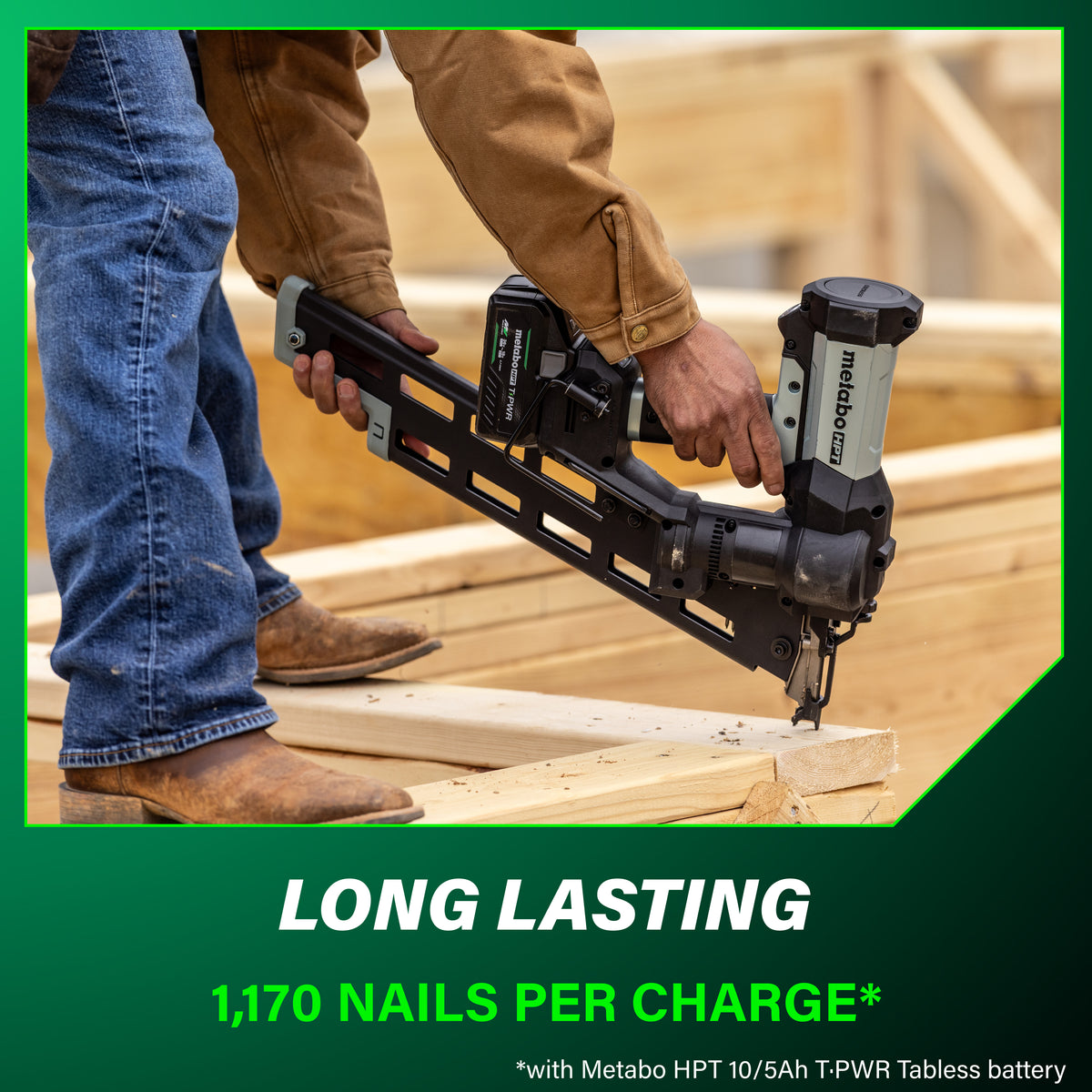 Metabo HPT 18V Cordless Pneumatic 21-Degree 3-1/2-in. Framing Nailer, 10.0Ah Kit (NR1890DRBQRY)