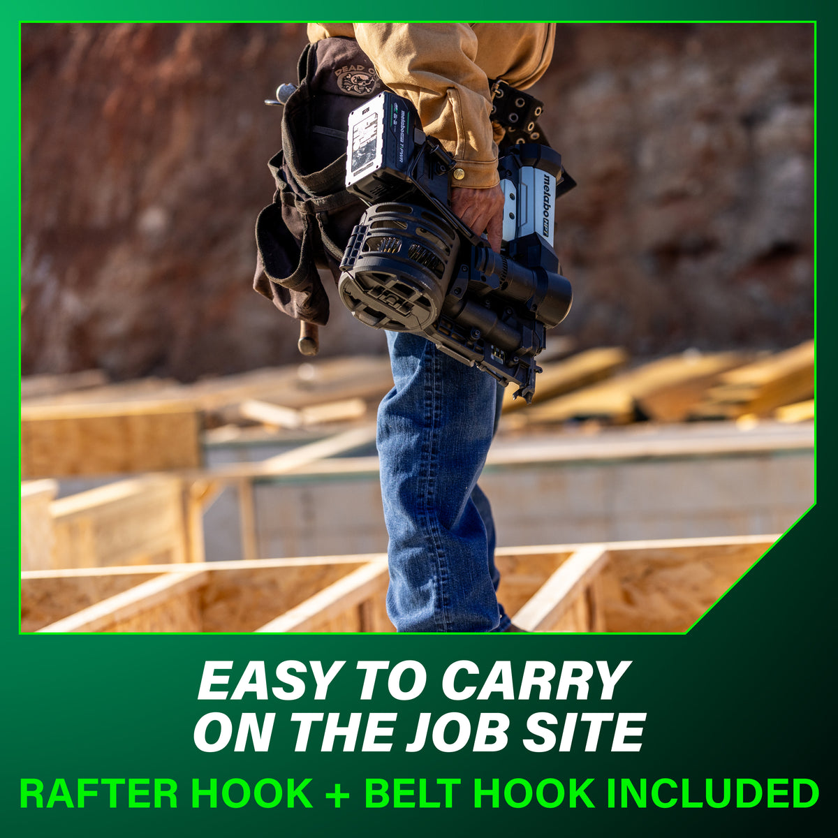 Metabo HPT 18V Cordless Pneumatic 15-Degree 3-1/2-in. Coil Framing Nailer, 10.0Ah Kit (NV1890DAQRY)