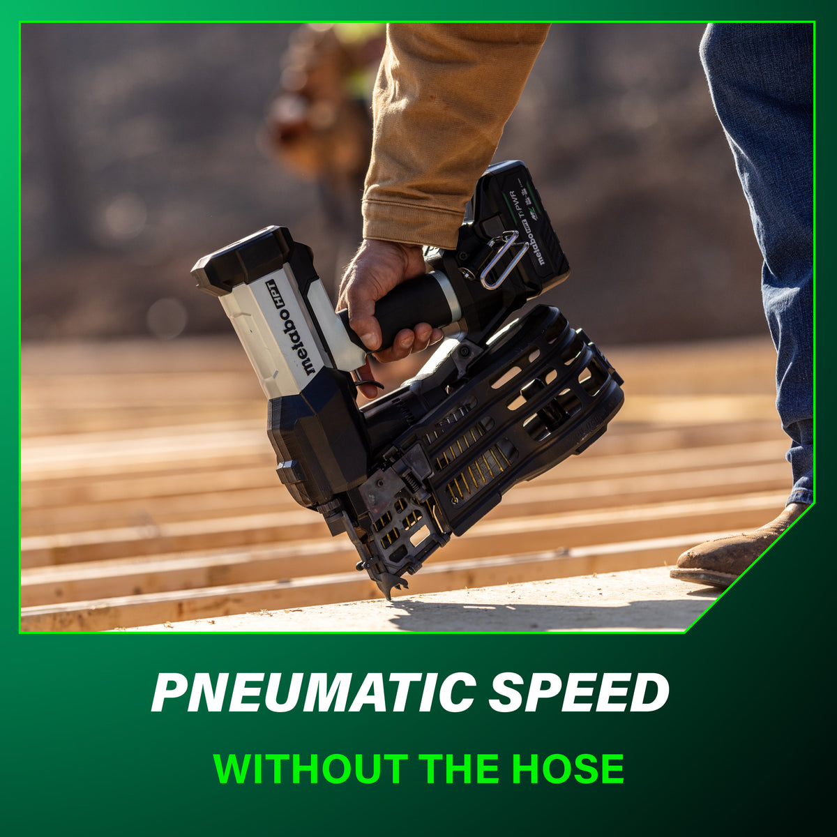 Metabo HPT 18V Cordless Pneumatic 15-Degree 3-1/2-in. Coil Framing Nailer, 10.0Ah Kit (NV1890DAQRY)
