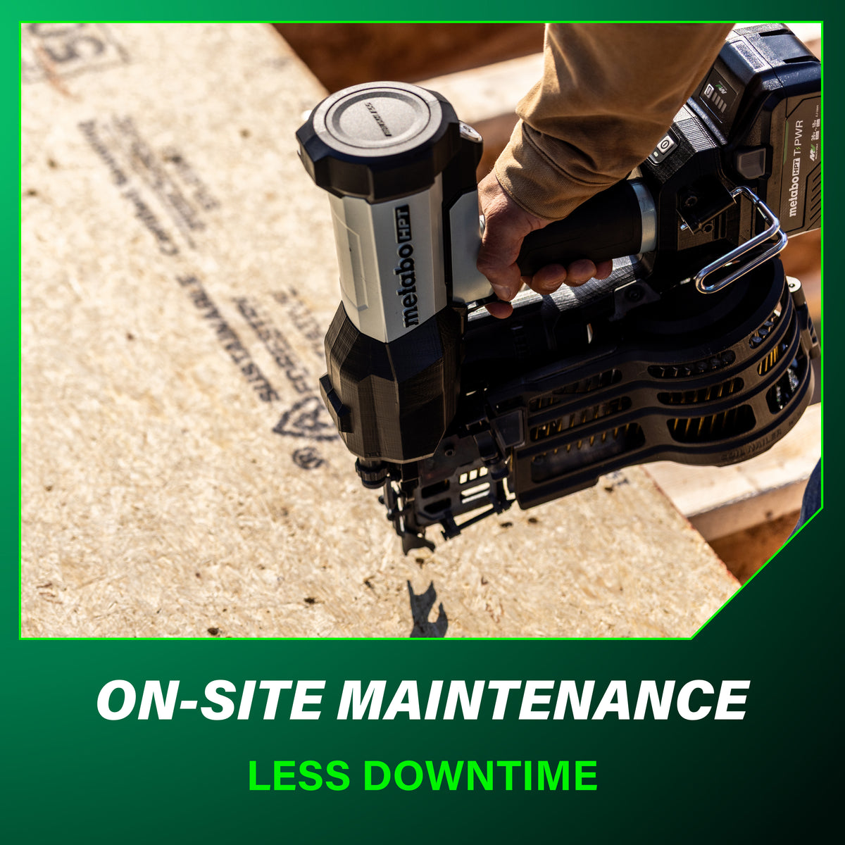 Metabo HPT 18V Cordless Pneumatic 15-Degree 3-1/2-in. Coil Framing Nailer, 10.0Ah Kit (NV1890DAQRY)