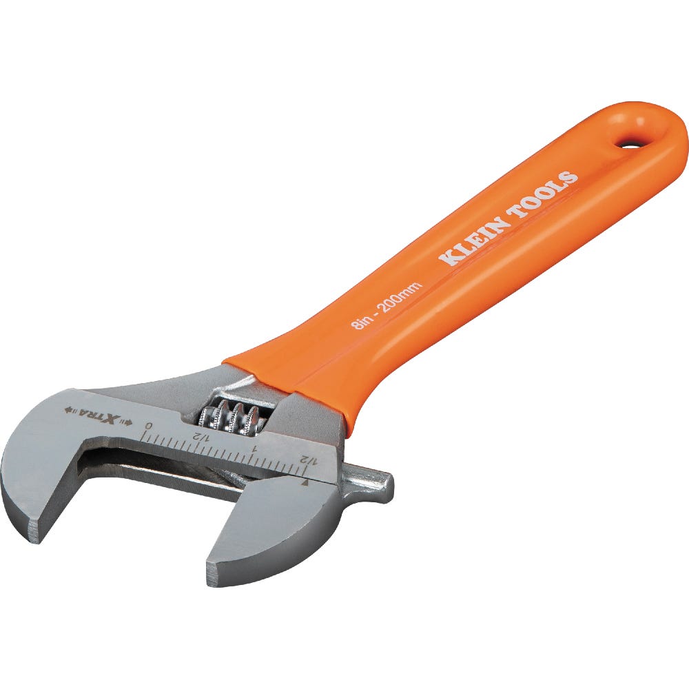 Klein Tools O5098 Extra-Wide Jaw Adjustable Wrench, 8 in.