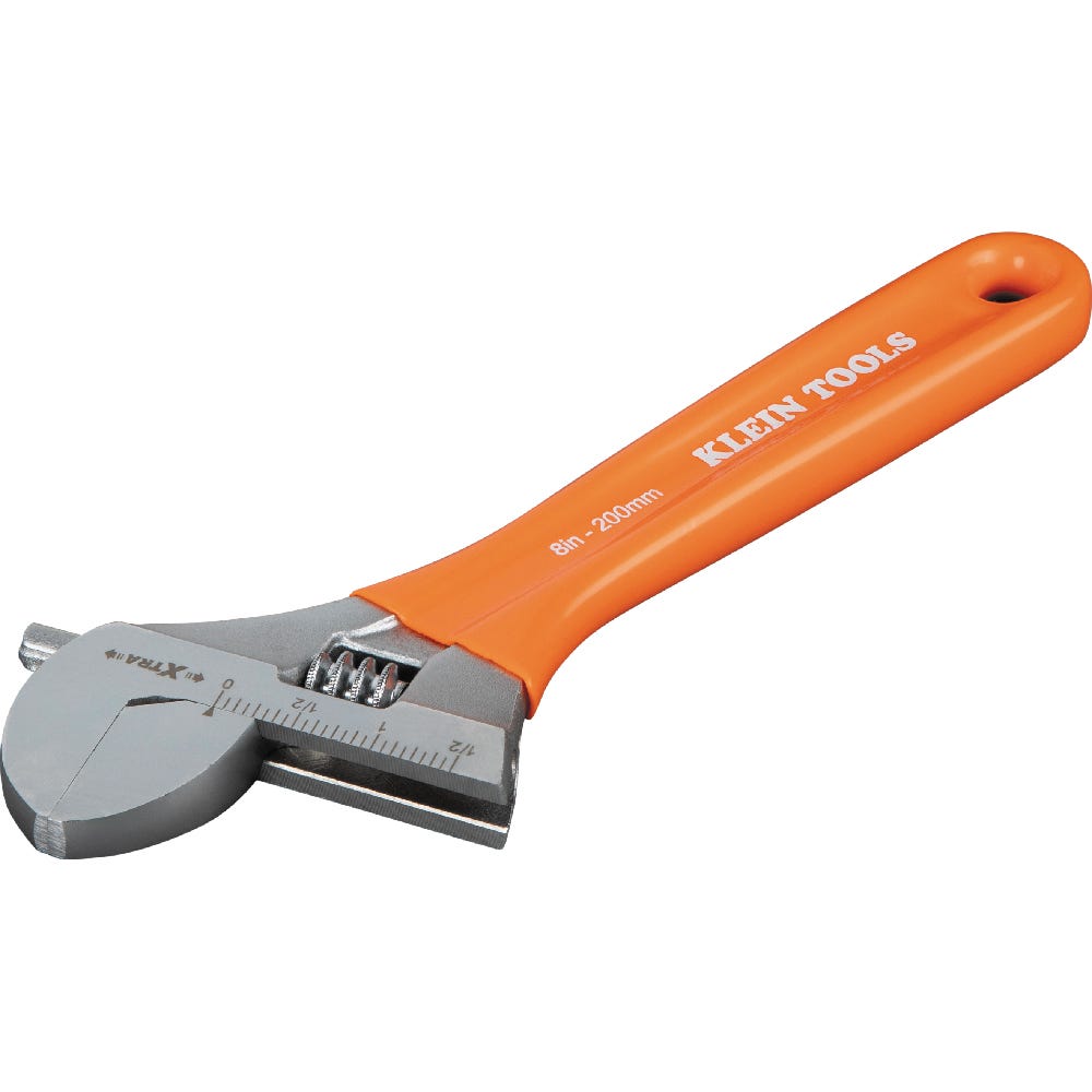 Klein Tools O5098 Extra-Wide Jaw Adjustable Wrench, 8 in.