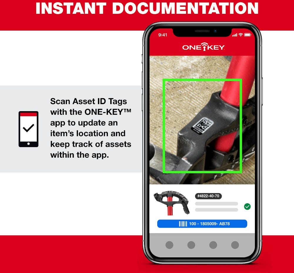 Milwaukee 48-21-0001 ONE-KEY Asset ID Tag for Small Plastic Surfaces, 200-Pack