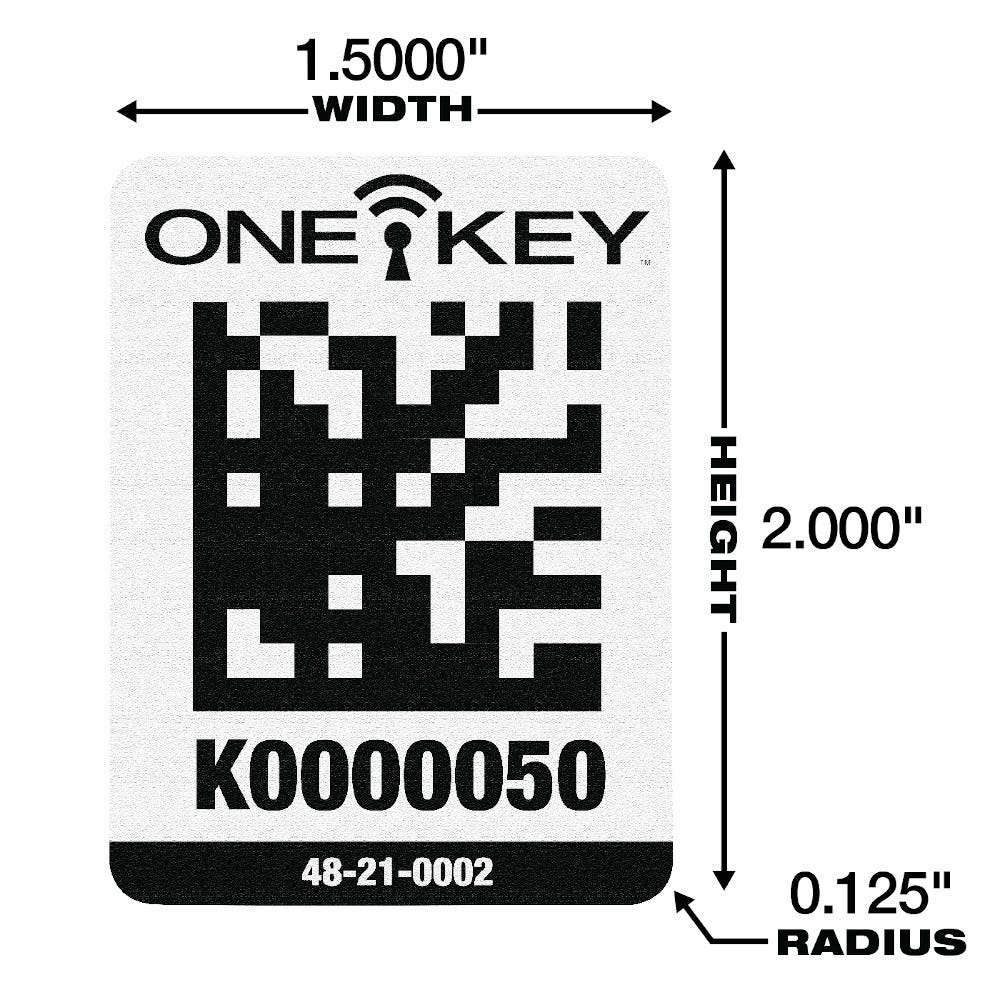 Milwaukee 48-21-0002 ONE-KEY Asset ID Tag for Large Plastic Surfaces, 100-Pack