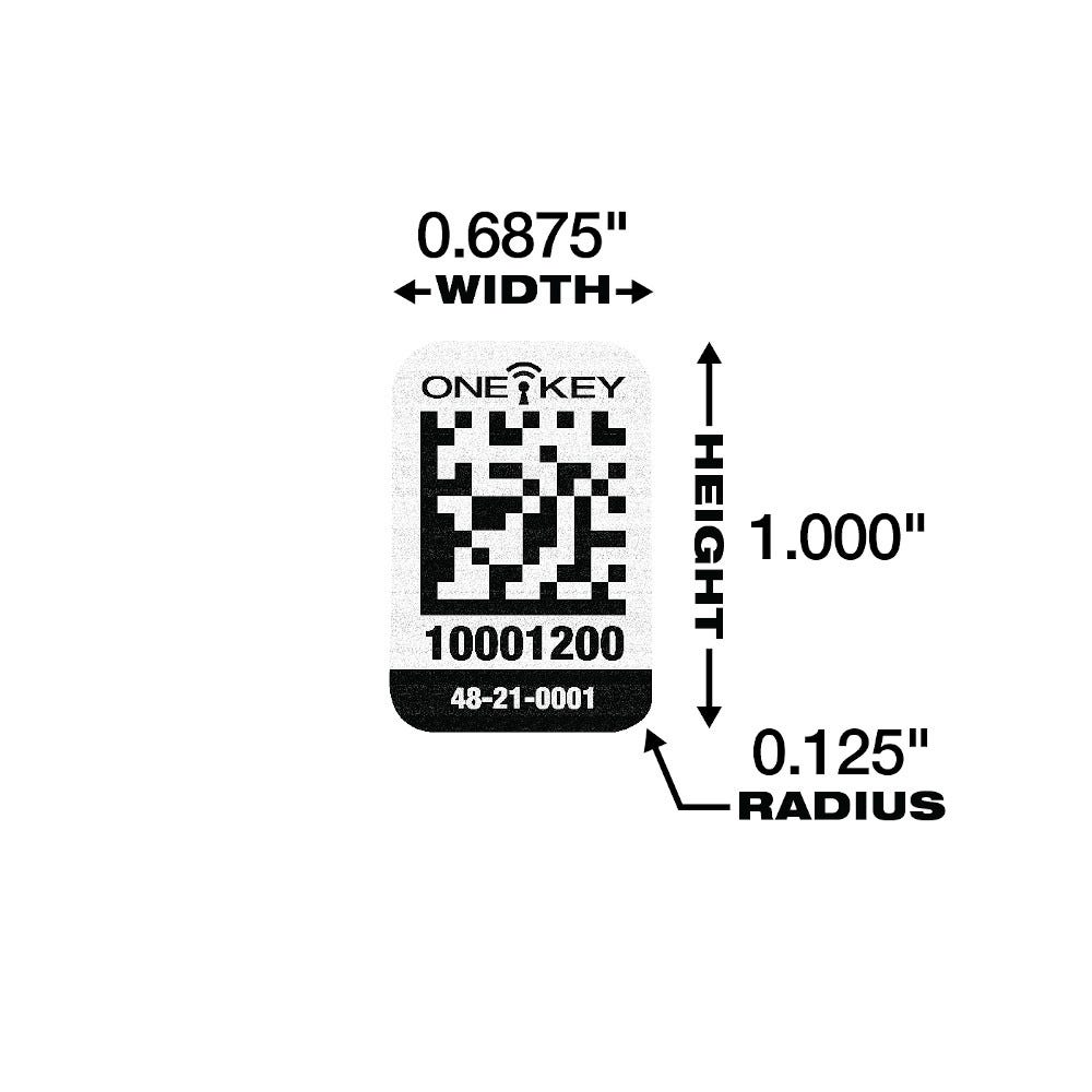 Milwaukee 48-21-0001 ONE-KEY Asset ID Tag for Small Plastic Surfaces, 200-Pack