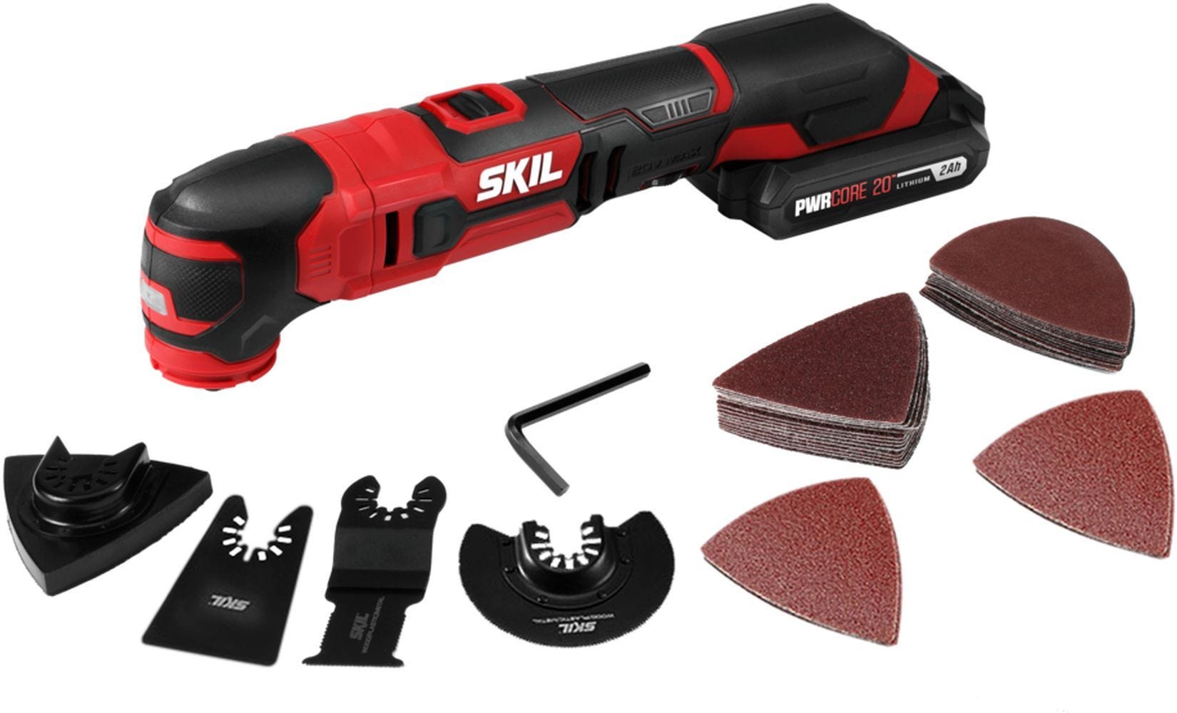 SKIL OS593002 PWR CORE 20 20V Oscillating MultiTool Kit with PWRCore 20 2.0Ah Lithium Battery