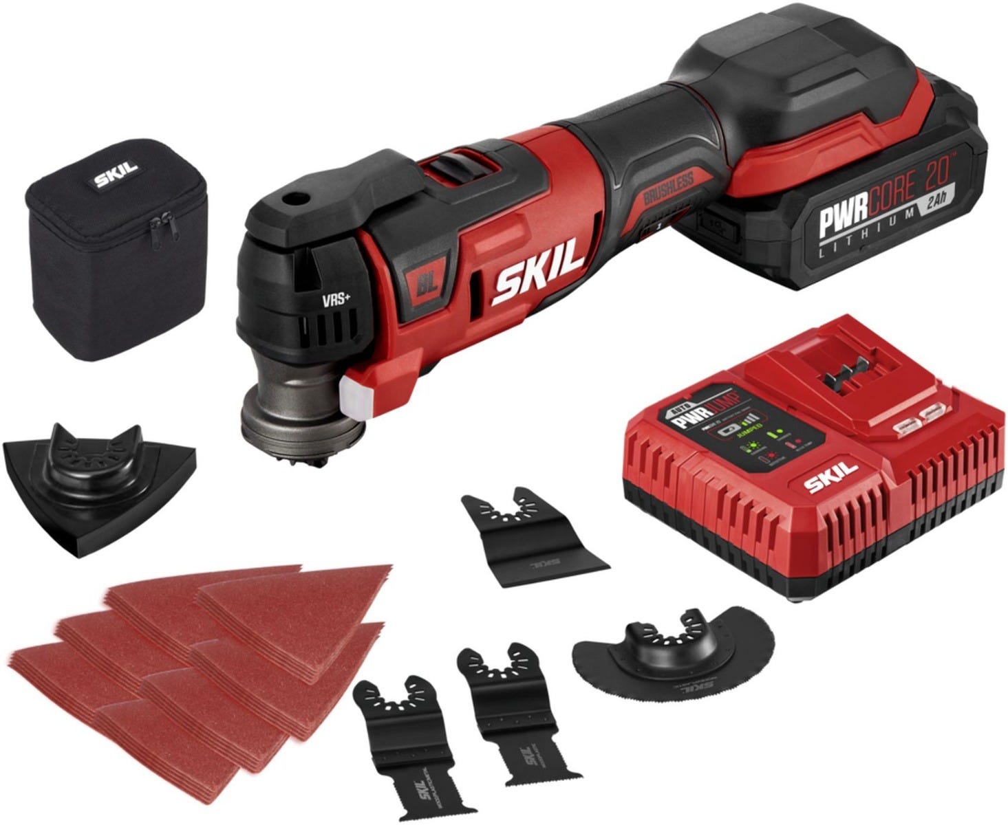 SKIL OS5937-10 PWRCore 20 Brushless 20V Oscillating MultiTool with Battery and PWR JUMP Charger