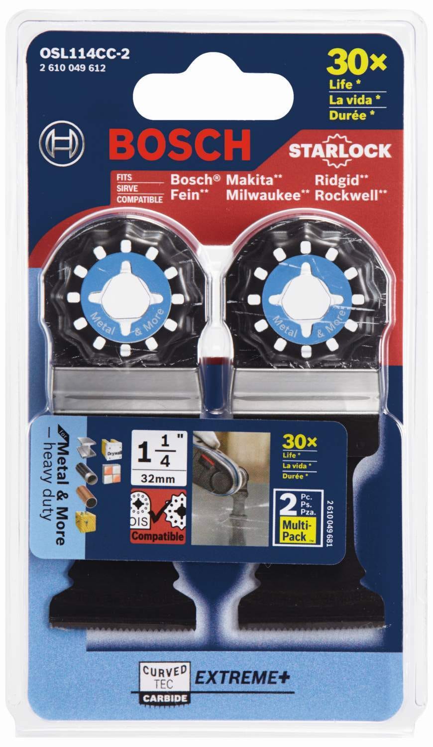 Bosch OSL114CC-2 1-1/4-inch Starlock Oscillating Multi-Tool Curved-Tec Carbide Extreme Plunge Blade, 2 pack