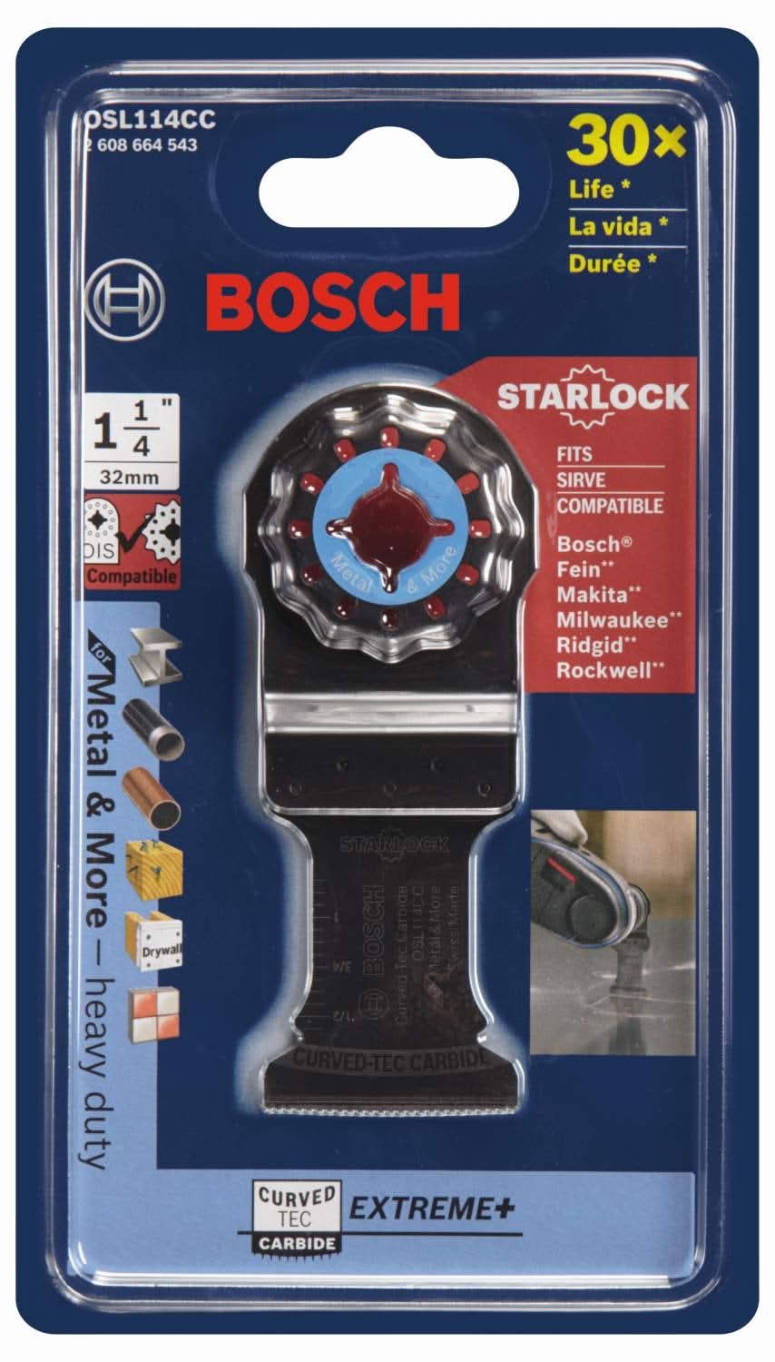 Bosch OSL114CC 1-1/4-inch Starlock Oscillating Multi-Tool Curved-Tec Carbide Extreme Plunge Blade
