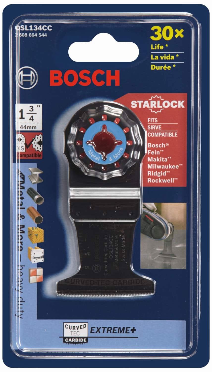 Bosch OSL134CC 1-3/4-inch Starlock Oscillating Multi-Tool Curved-Tec Carbide Extreme Plunge Blade