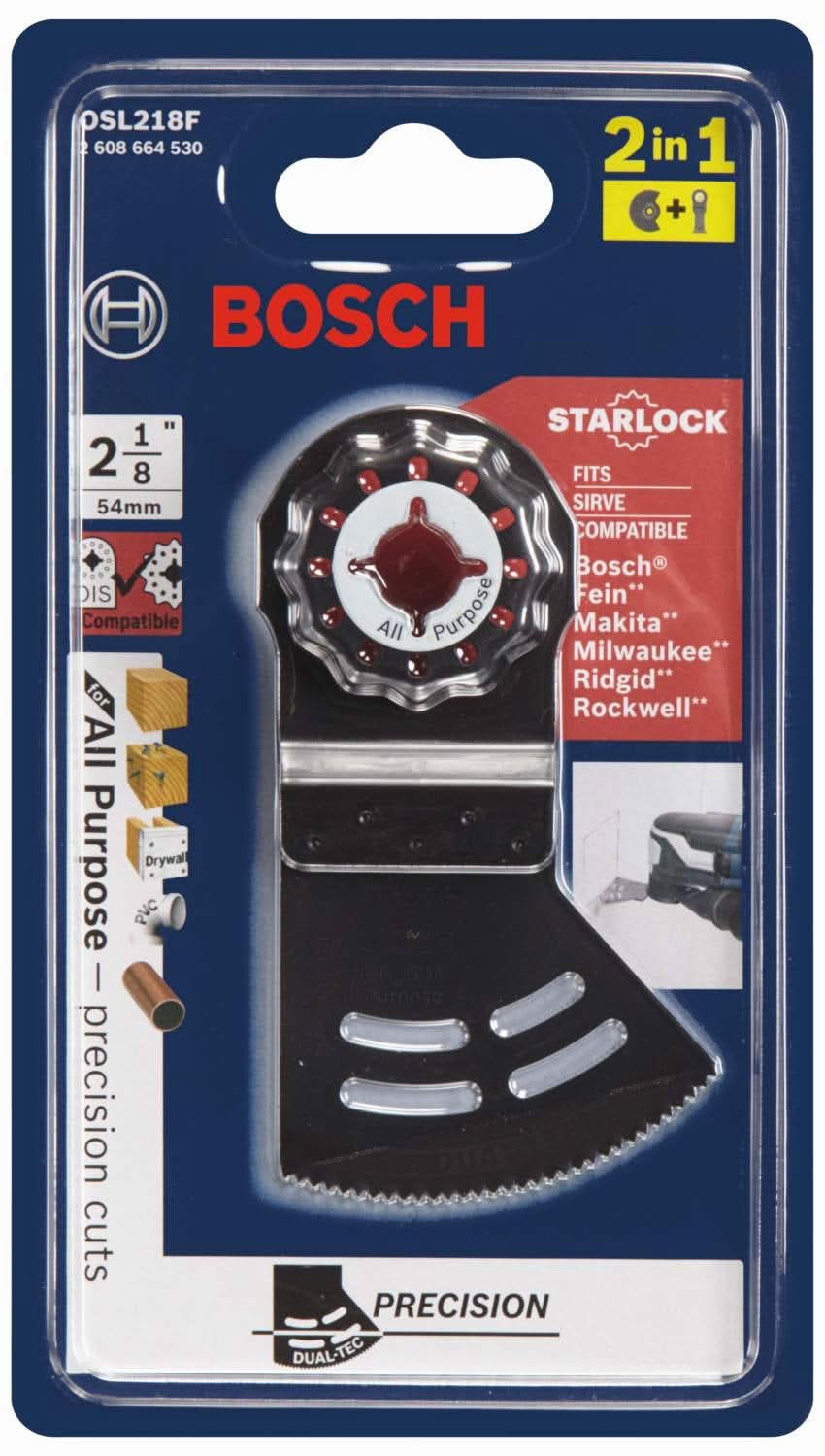 Bosch OSL218F 2-1/8-inch Starlock Oscillating Multi-Tool 2-in-1 Dual-Tec Bi-Metal Plunge Blade