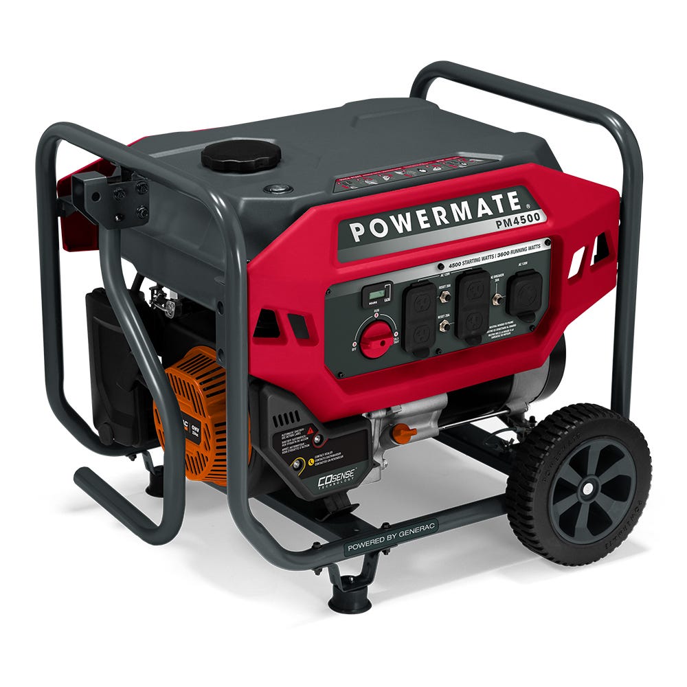 Powermate PM4500 COsense 4,500-Watt Portable Generator with Manual Start (CARB Certified)