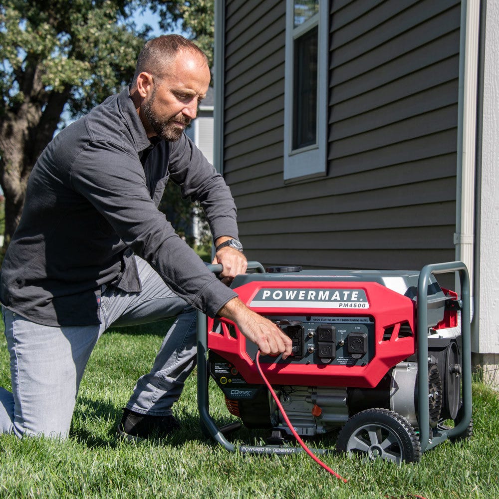 Powermate PM4500 COsense 4,500-Watt Portable Generator with Manual Start (CARB Certified)