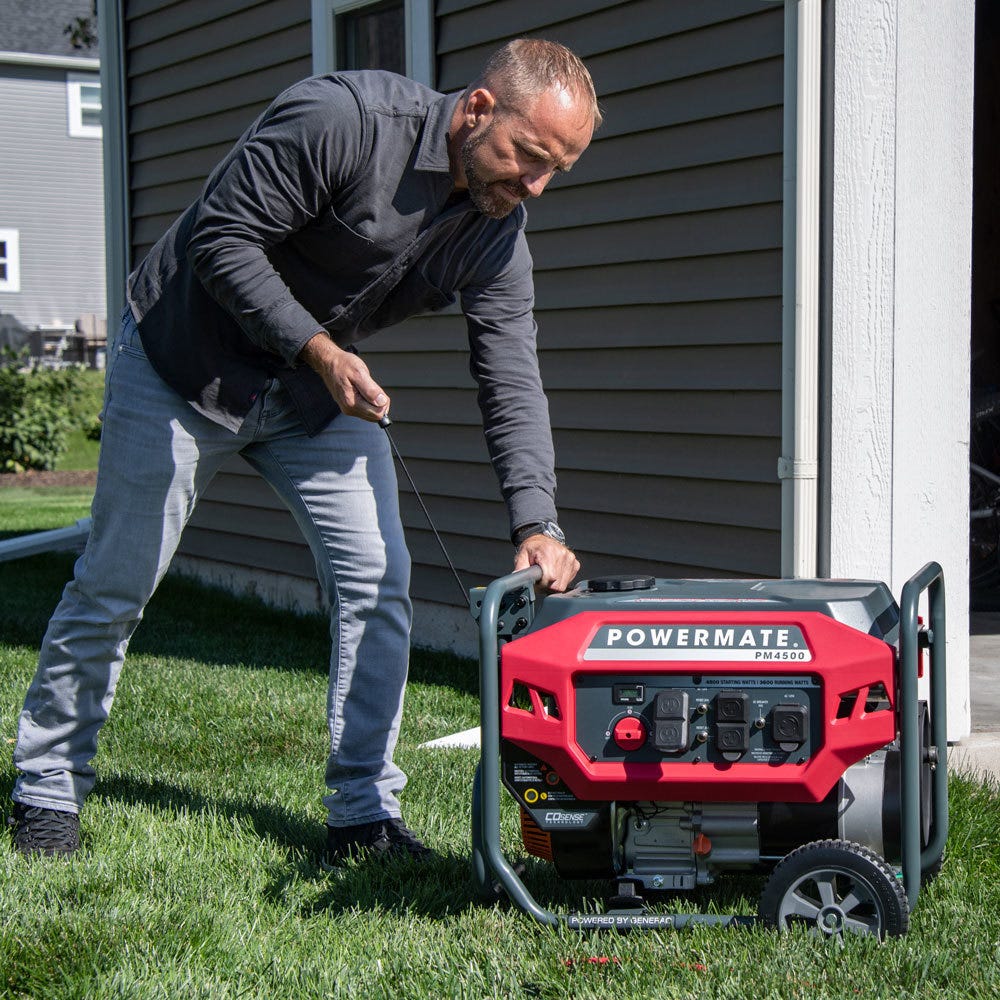 Powermate PM4500 COsense 4,500-Watt Portable Generator with Manual Start (CARB Certified)