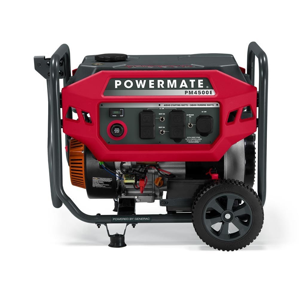 Powermate PM4500E 4,500-Watt Portable Generator with Electric Start (CARB Certified)