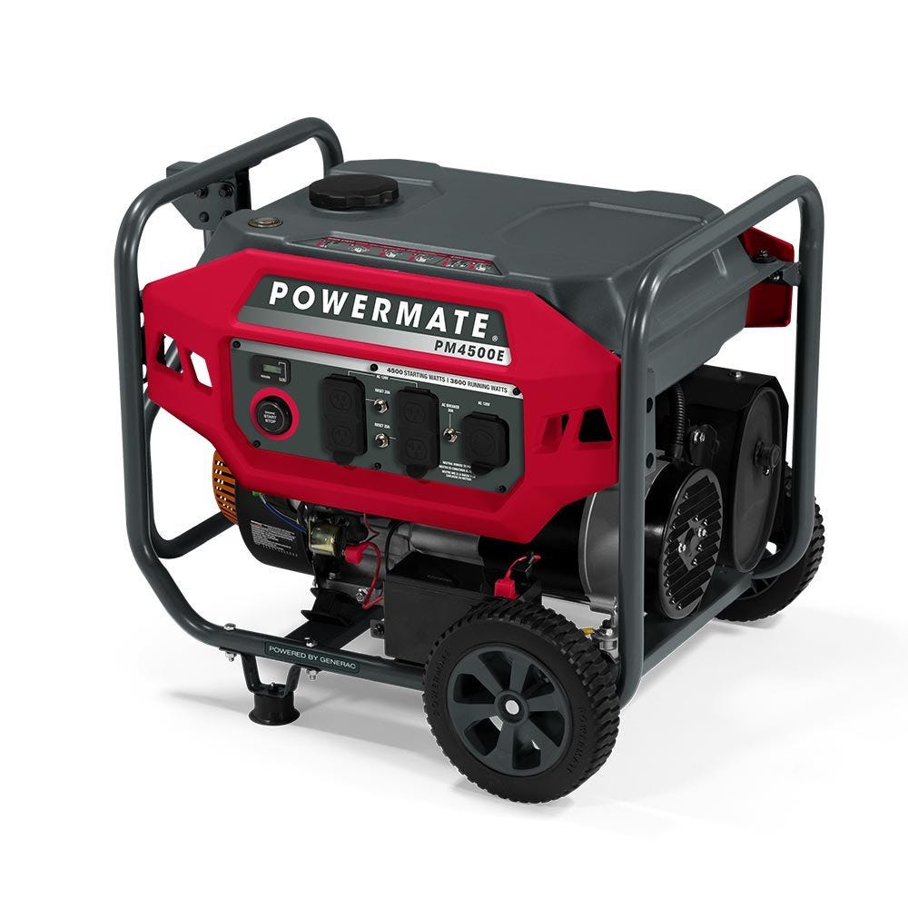 Powermate PM4500E 4,500-Watt Portable Generator with Electric Start (CARB Certified)