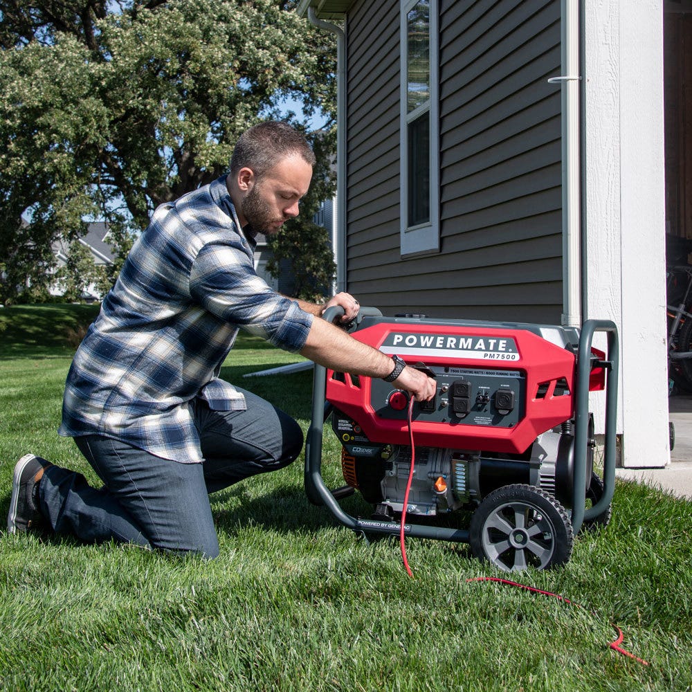 Powermate PM7500 COsense 7,500-Watt Portable Generator with Manual Start (CARB Certified)