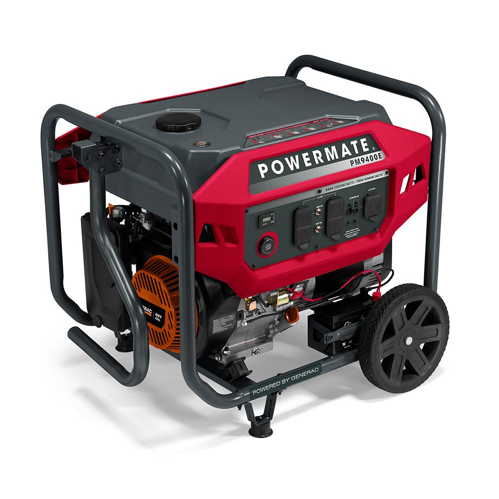 Powermate PM9400E 9,400-Watt Portable Generator with Electric Start (CARB Certified)