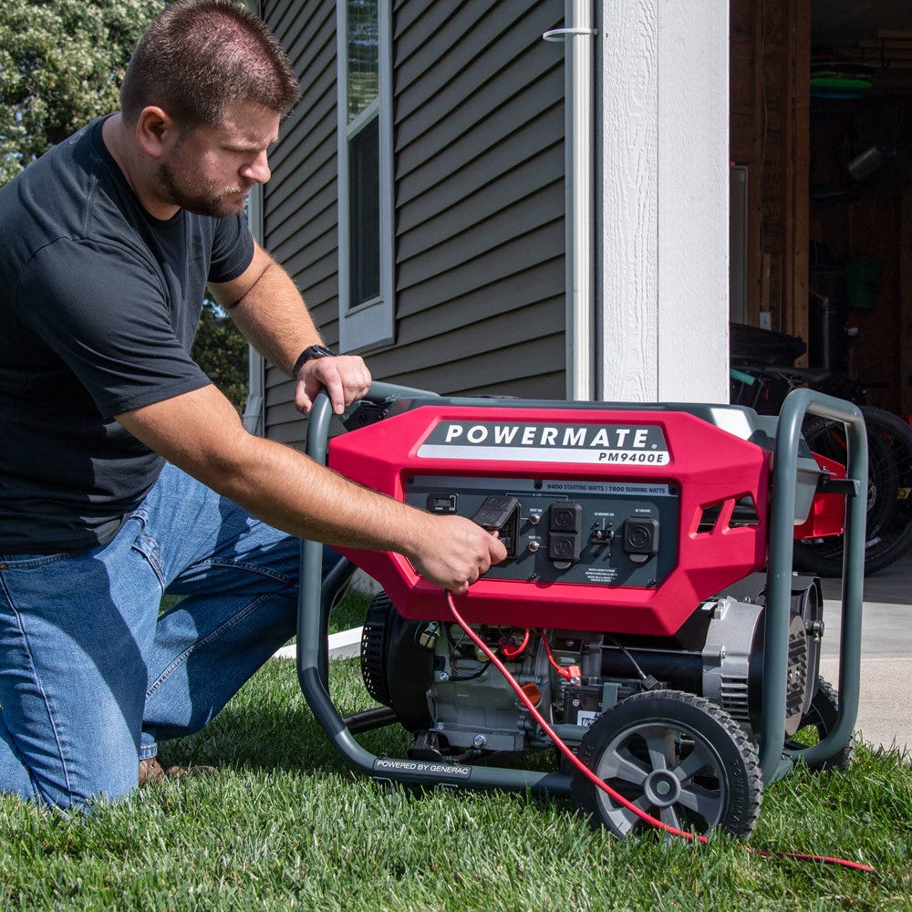 Powermate PM9400E 9,400-Watt Portable Generator with Electric Start (CARB Certified)