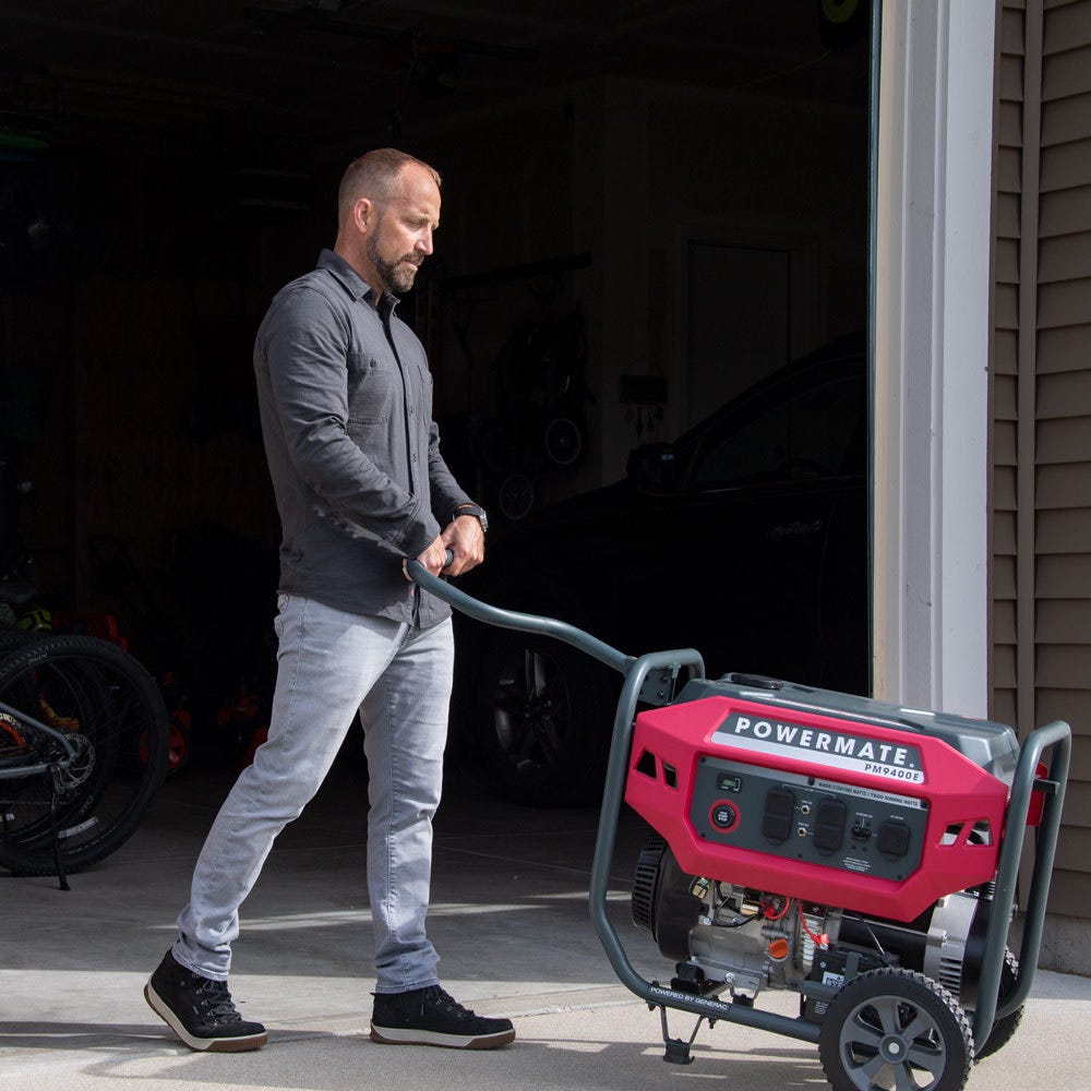 Powermate PM9400E 9,400-Watt Portable Generator with Electric Start (CARB Certified)