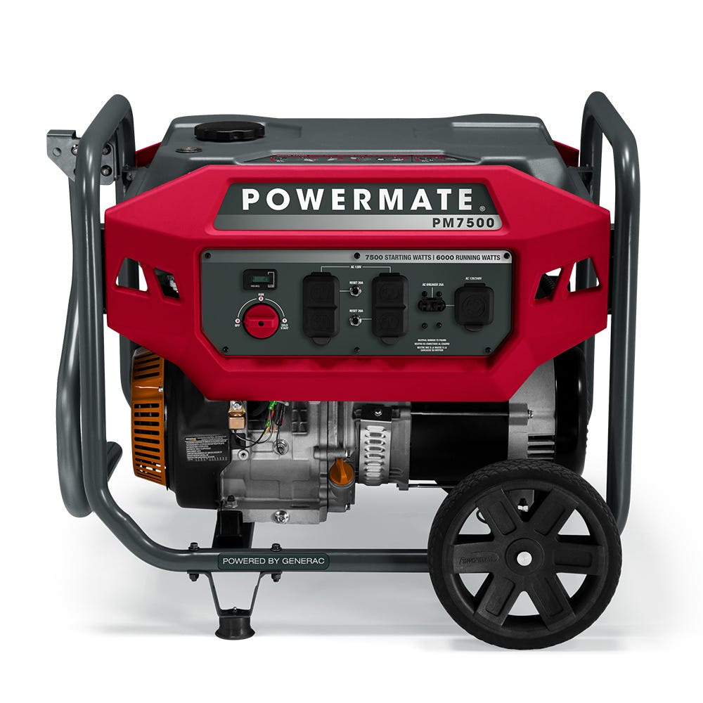 Powermate PM7500 49ST/CSA 7,500-Watt Portable Generator with Manual Start (Non-CARB)