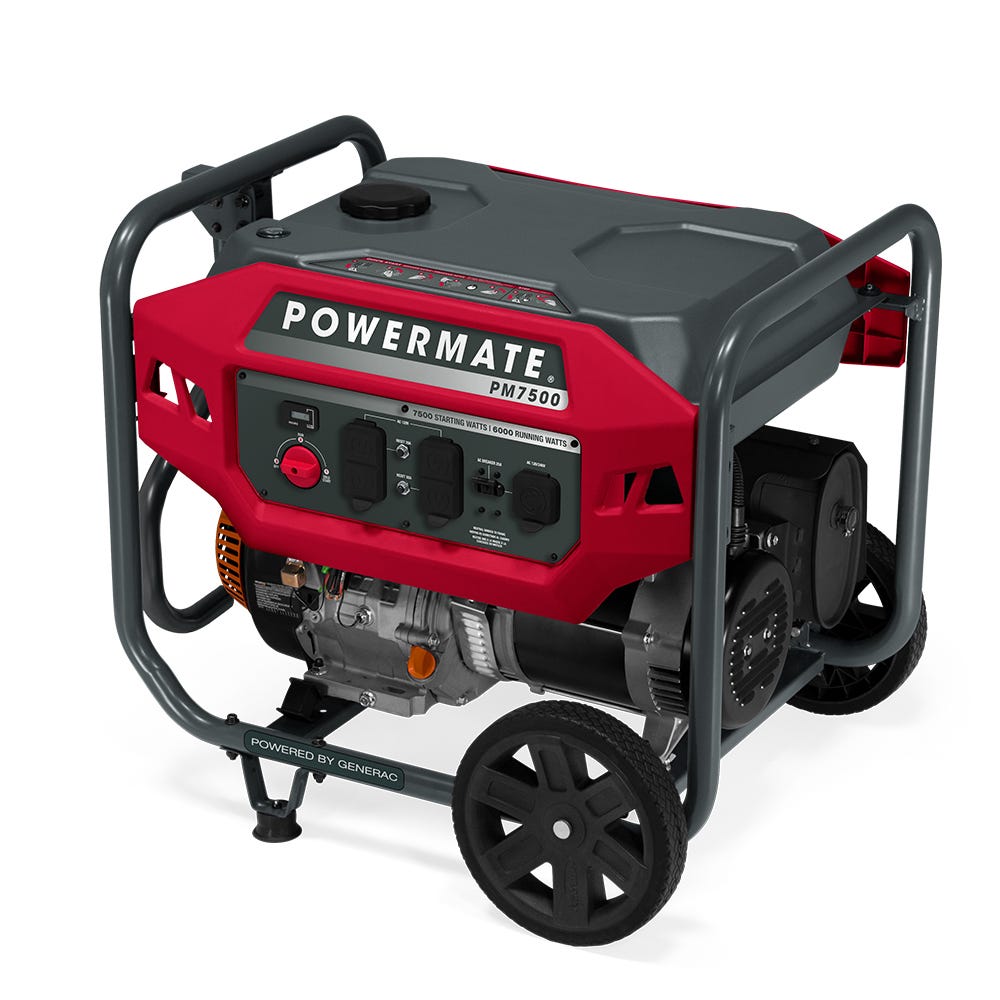 Powermate PM7500 49ST/CSA 7,500-Watt Portable Generator with Manual Start (Non-CARB)
