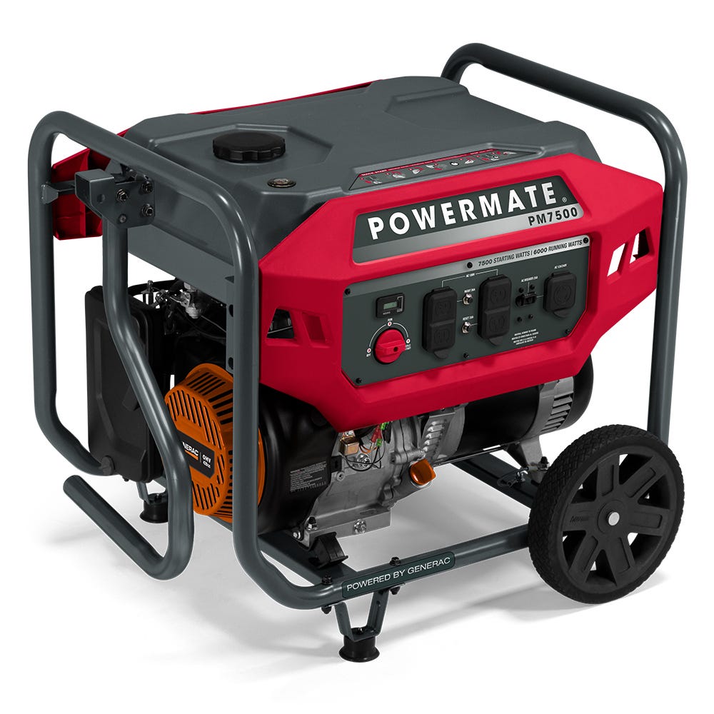 Powermate PM7500 49ST/CSA 7,500-Watt Portable Generator with Manual Start (Non-CARB)