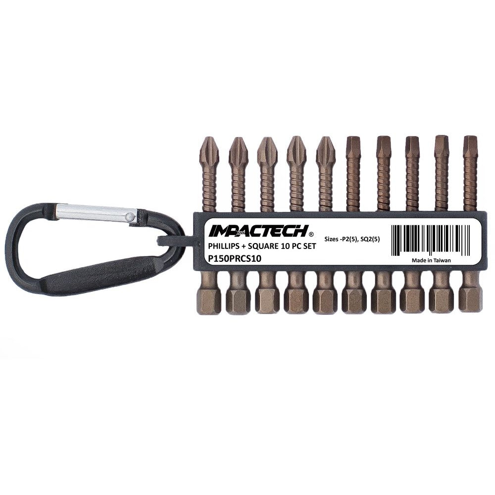 Vega P150PRCS10 Impactech Phillips #2 + Square #2 10 PC SET