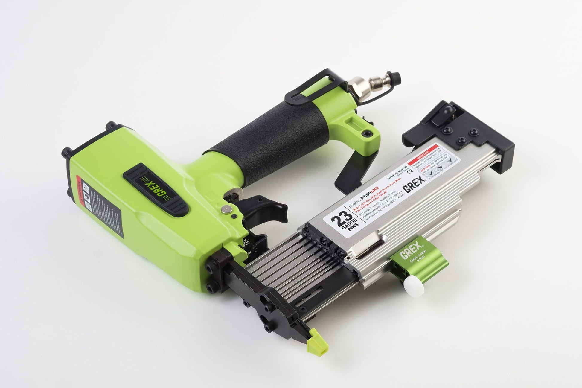 Grex P650LXE 23 Gauge Pin Nailer - Max 2" with Edge Guide