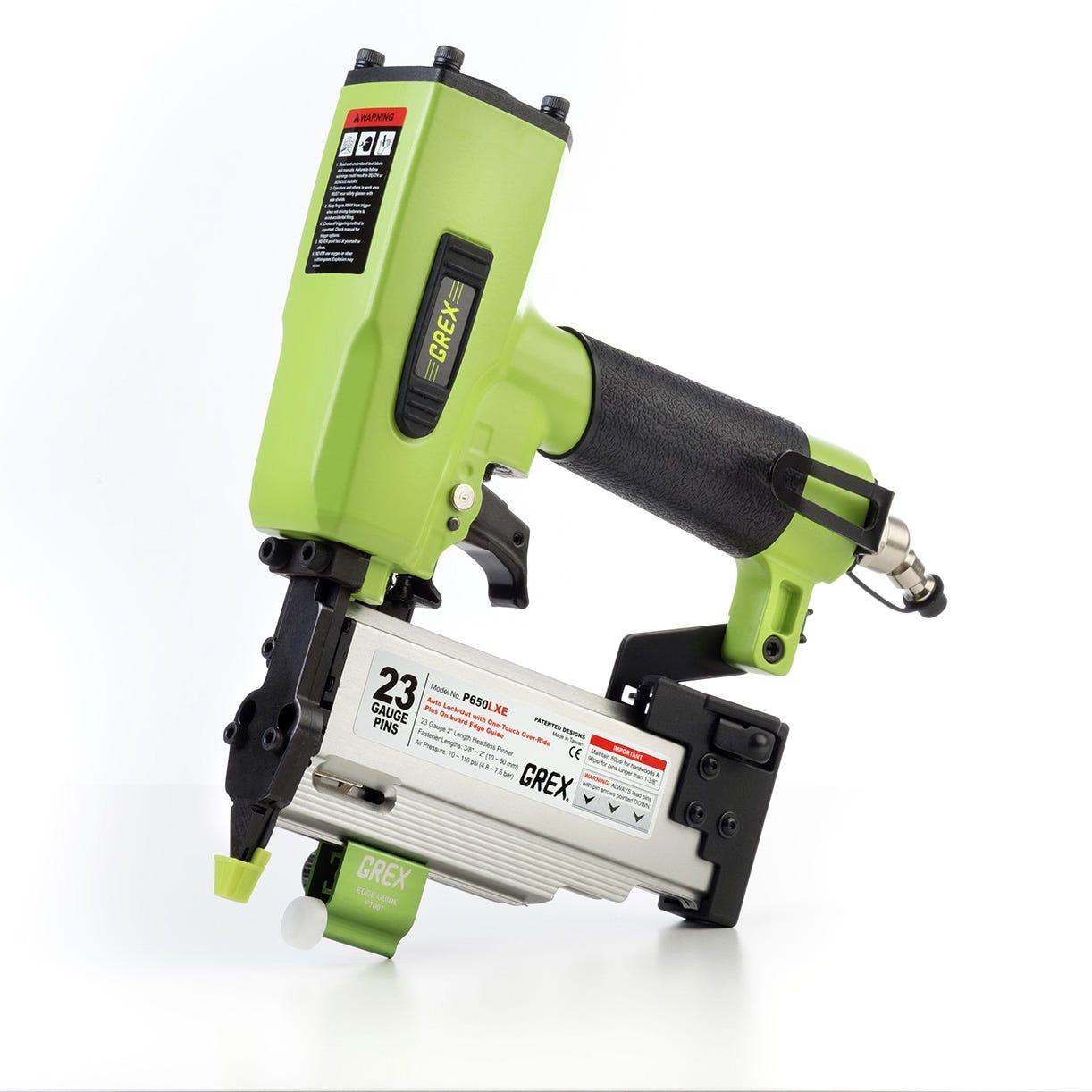 Grex P650LXE 23 Gauge Pin Nailer - Max 2" with Edge Guide