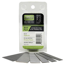 Grex P6/MP-STS 23-Gauge 304 Stainless Steel Pin Nail Multi Pack, 3/8" to 1-3/8", 3000 Pack