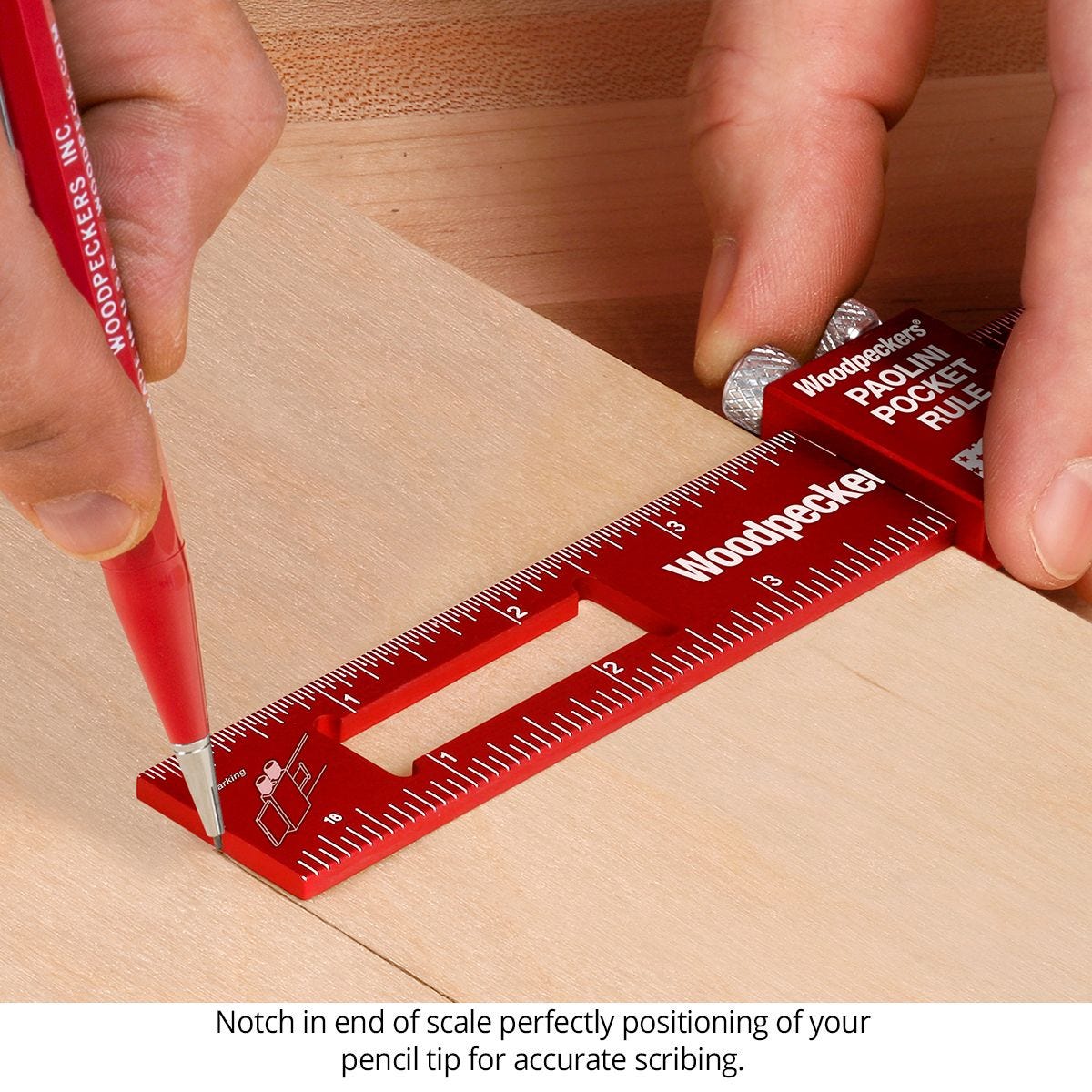 Woodpeckers PPR-SET-C19 Paolini Pocket Rule Combination Inch/Metric Set - Aluminum