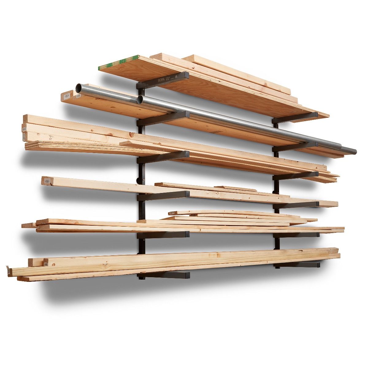 Bora PBR-006B Portamate 6 Tier Lumber Storage Rack, Gray/Black