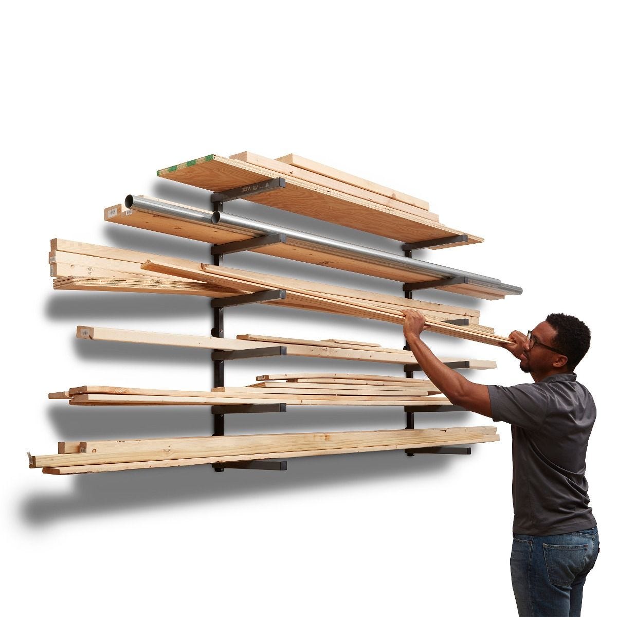 Bora PBR-006B Portamate 6 Tier Lumber Storage Rack, Gray/Black