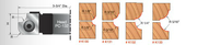 Freud Performance System Combination Quarter Round Convex & Concave Radius Knives (K130) profile diagram
