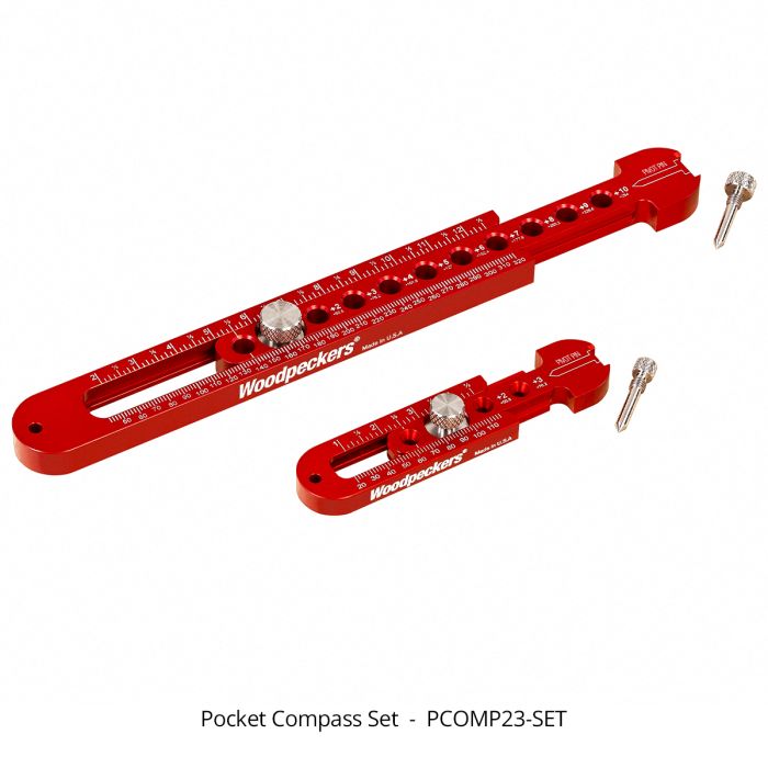 Woodpeckers PCOMP24-SET 2-Piece Pocket Compass Set