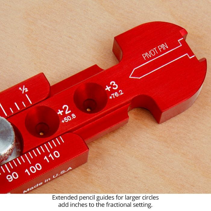 Woodpeckers PCOMPXL24 Pocket Compass, 2" - 21" Range