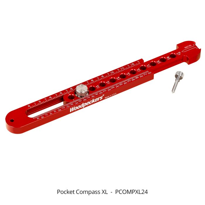 Woodpeckers PCOMPXL24 Pocket Compass, 2" - 21" Range