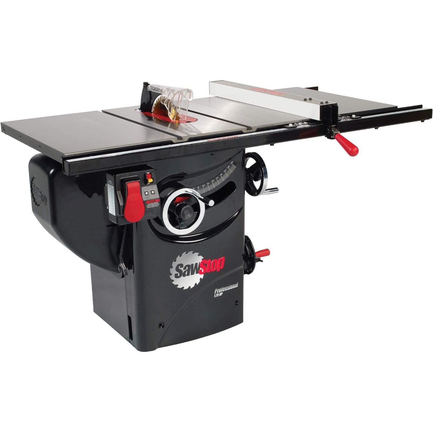 SawStop PCS175-PFA30 110V Single Phase 1.75-HP 14-Amp 10" Professional Cabinet Saw with 30" Fence System