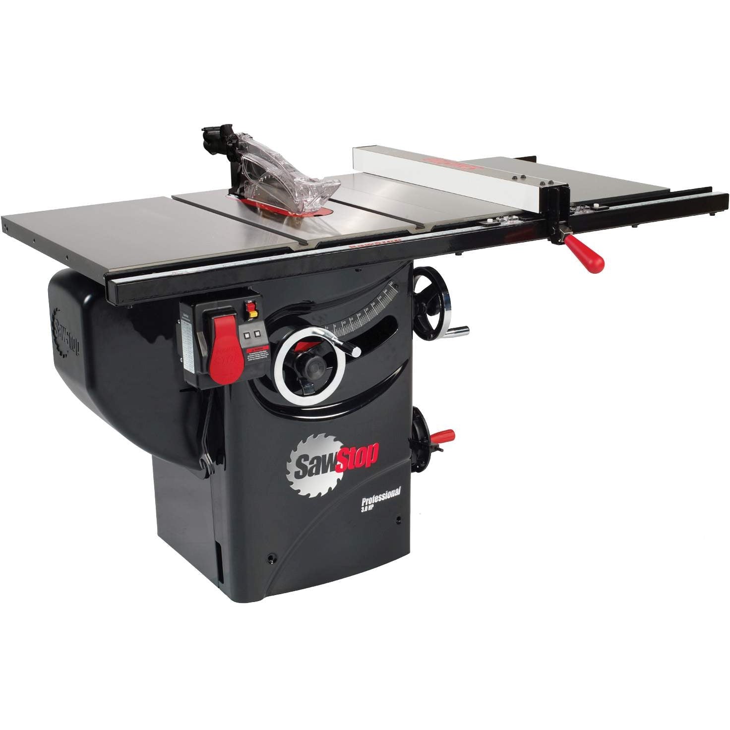 SawStop PCS31230-PFA30 220V Single Phase 3-HP 13-Amp 10" Professional Cabinet Saw with 30" Fence System
