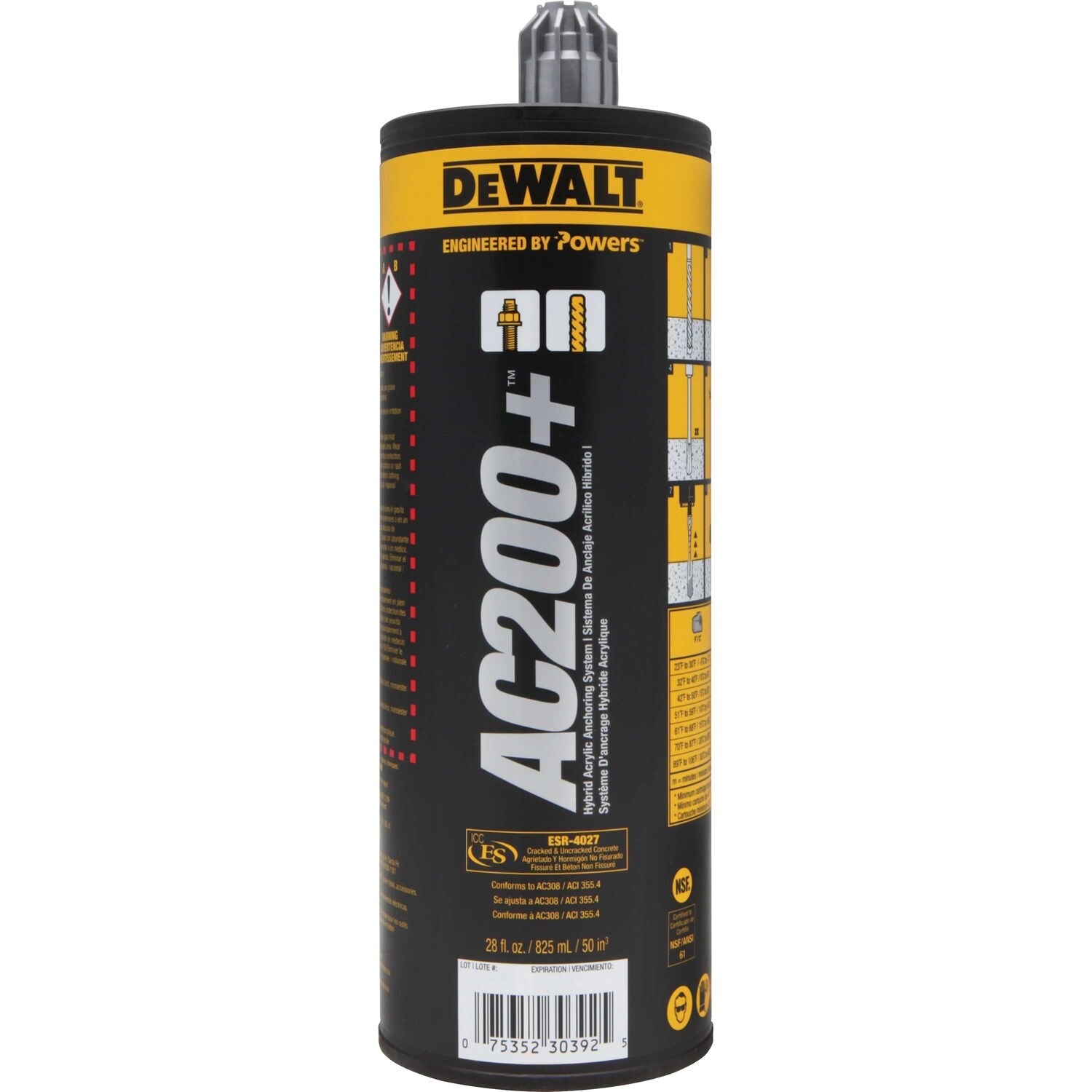 DeWalt PFC1271150 AC200+ 28 oz. Dual Acrylic Adhesive Cartridge