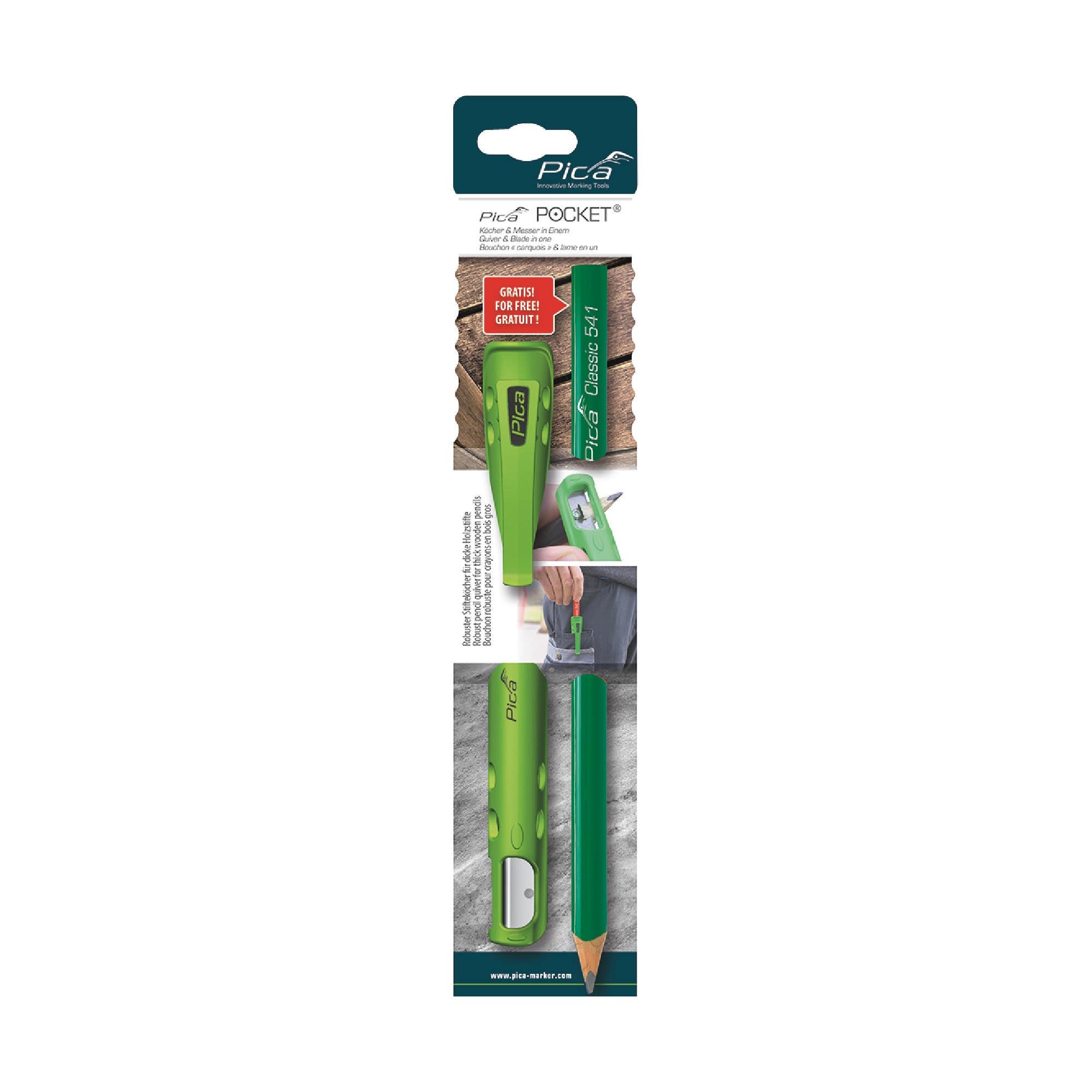Pica 505/02 Graphite Carpenter Pencil and Quiver Holder w