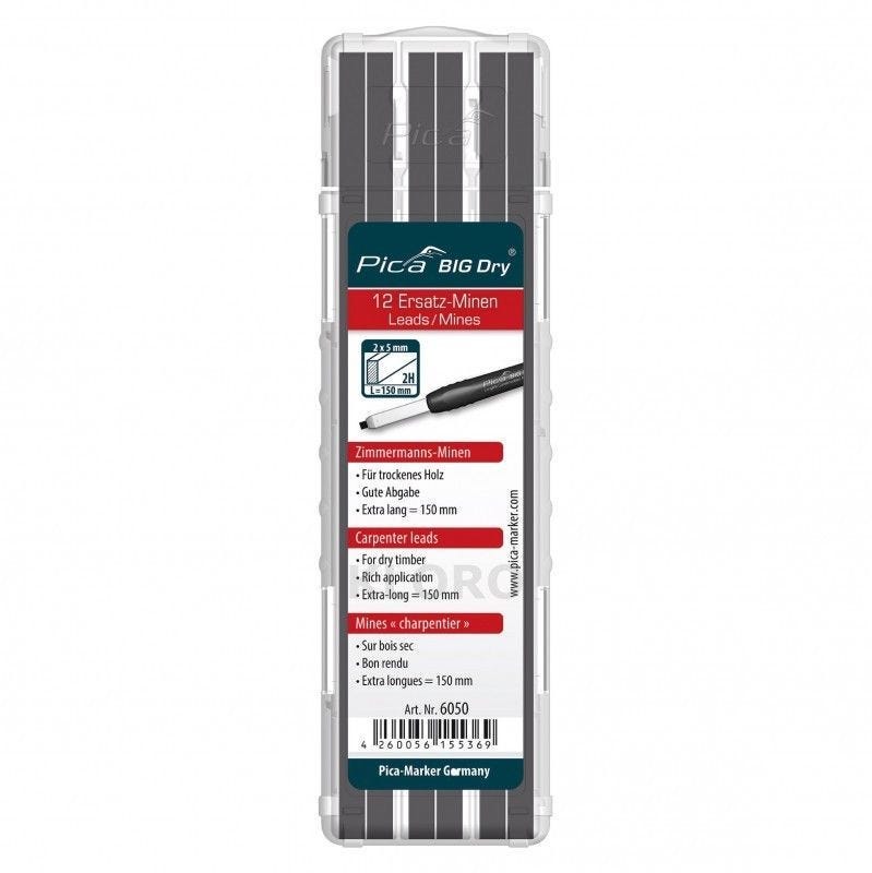 Pica Dry 6060 Longlife Construction Marker with Carpenter 2H Lead Refill