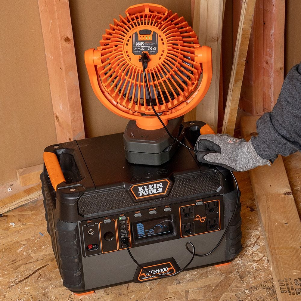 Klein Tools PJSFM2 USB Lithium-Ion Rechargeable 9-in. Diameter Clamping Fan
