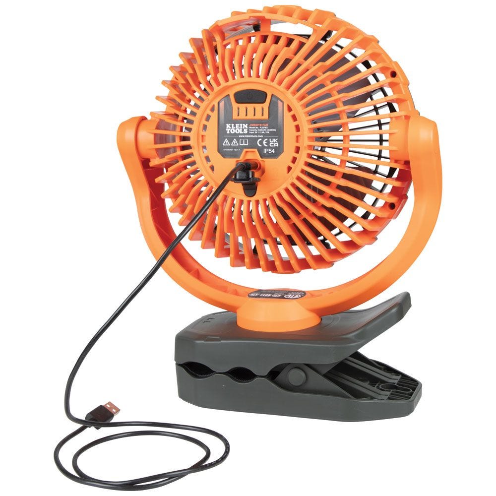Klein Tools PJSFM2 USB Lithium-Ion Rechargeable 9-in. Diameter Clamping Fan
