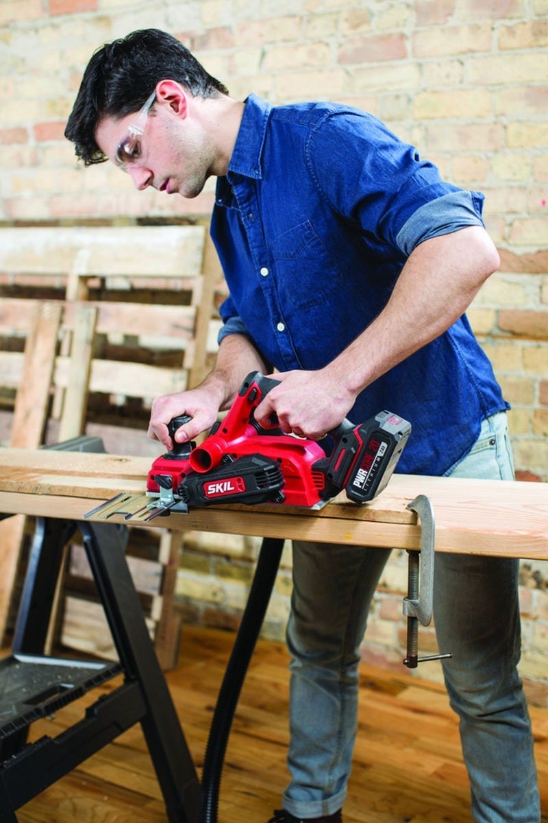 SKIL PL5938-1A PWRCore 20 Brushless 20V 3-1/4" Planer Kit with 4.0Ah Battery and PWR JUMP Charger