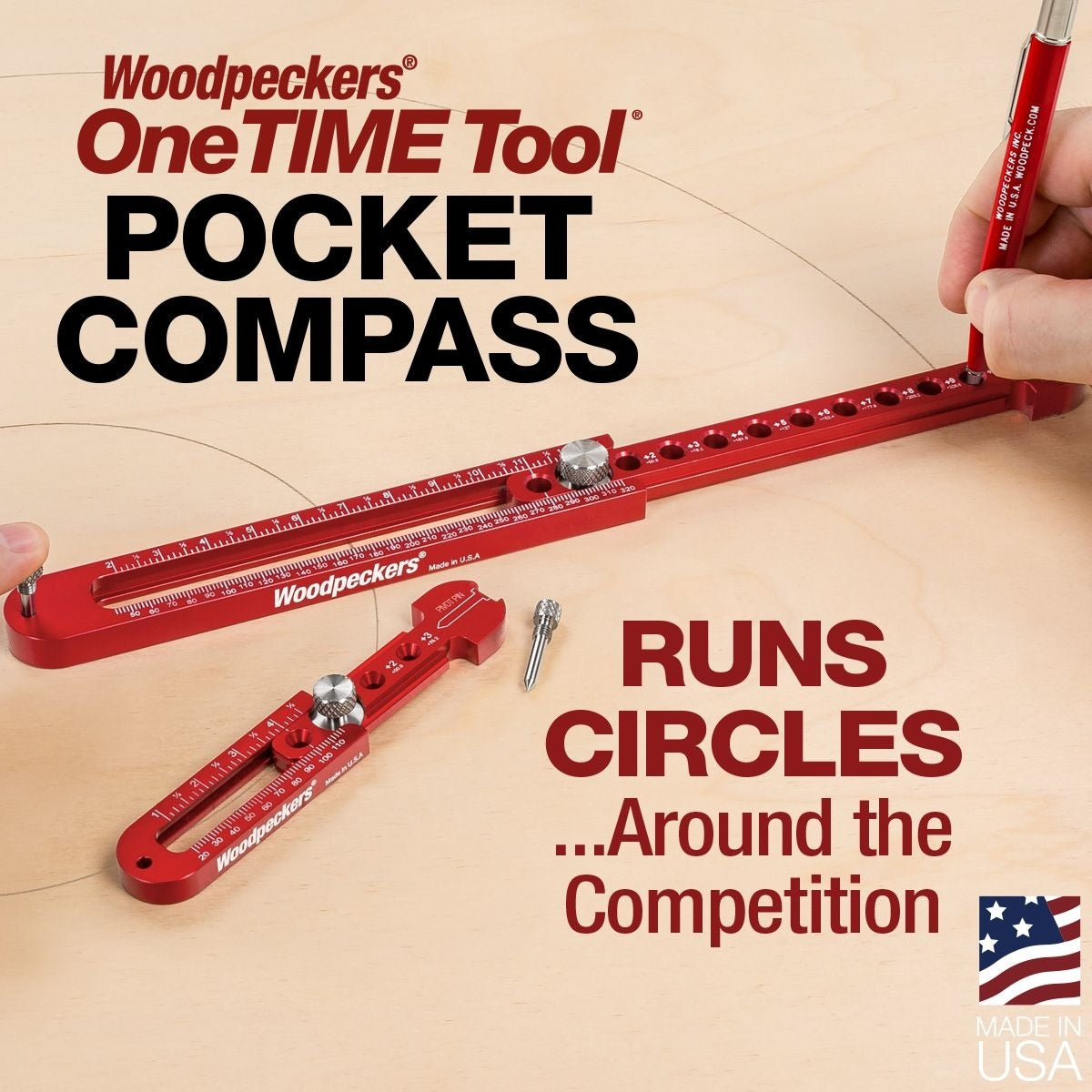 Woodpeckers OneTIME Tool Pocket Compass 2023 Set w/ Case - ORDER DEADLINE MAY 15, 2023