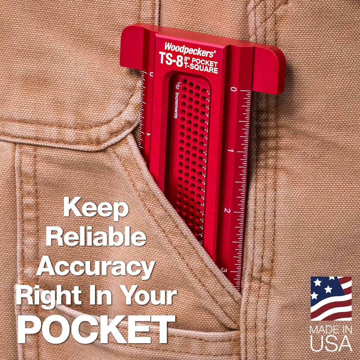Woodpeckers TS-RI-ISET20 Pocket T-Square Inch Set And Rack-It
