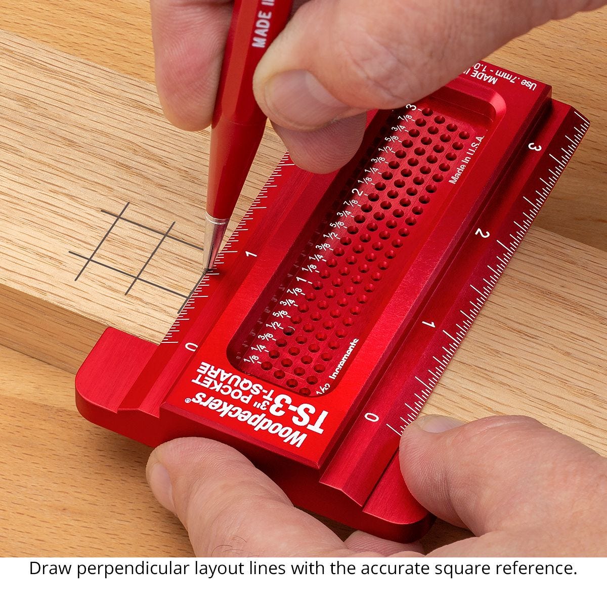 Woodpeckers TS-RI-ISET20 Pocket T-Square Inch Set And Rack-It